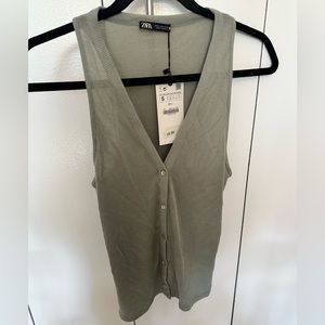 Vest Button Up Tank Top
